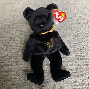 The End 1999 Black and Gold Millennium Fireworks Bear Beanie Baby